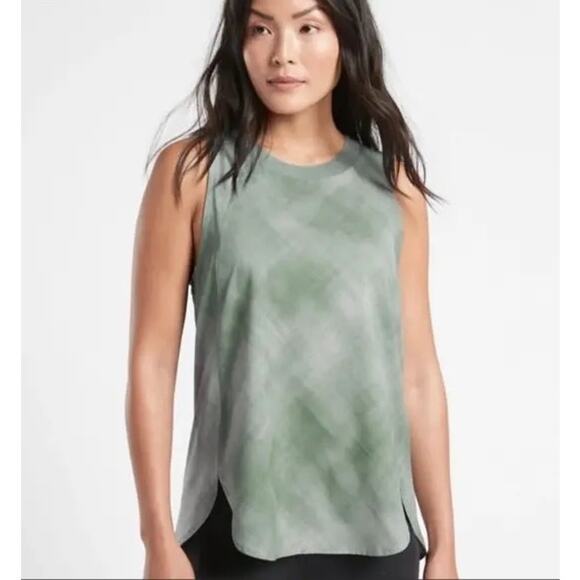Athleta Green Zephyr Tank Small Women's Blouse Top - Picture 1 of 5